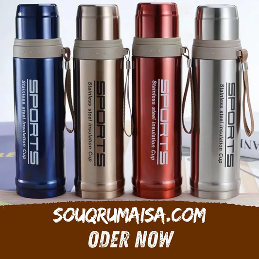 Sports Vacuum Flask 750ML Stainless Steel Water Bottle - Hot and Cold Thermos - Travel Vacuum Thermos Easy carry