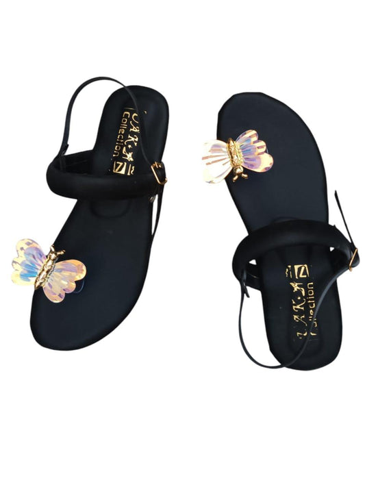 Stylish Women's Fancy Fabric Kolhapuri Chappal - 1 Pcs in Only Black Color
