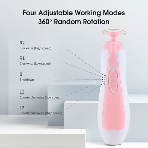 Electric Baby Nail Trimmer with 4 Adjustable Modes – Safe & Gentle Nail Care for Infants and Toddlers