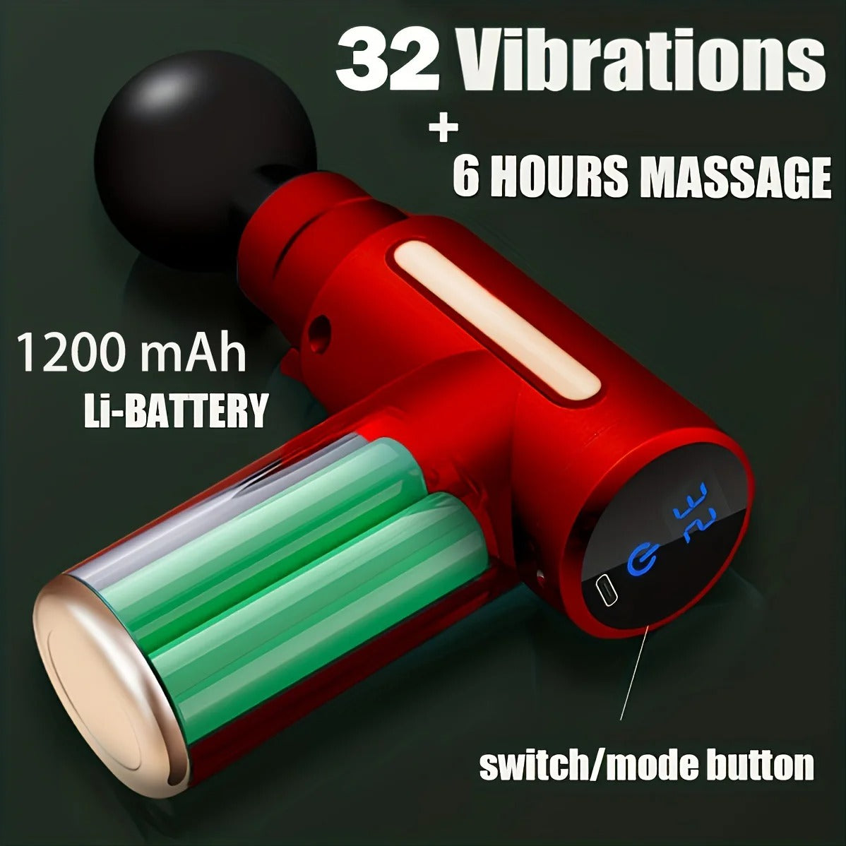 Massage Gun Deep Tissue, Silent Brushless Motor and Portable Massage Gun with 4 Interchangeable Heads for Deep Muscle Relief and Relaxation, Relax Gift