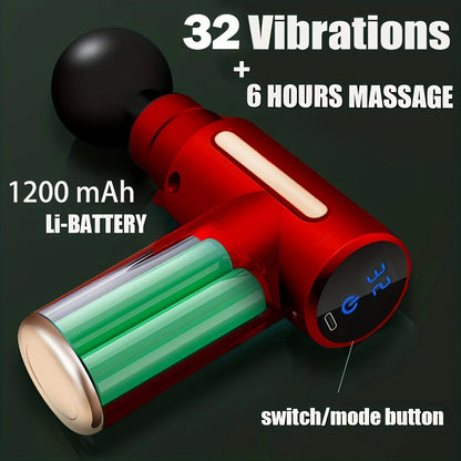 Massage Gun Deep Tissue, Silent Brushless Motor and Portable Massage Gun with 4 Interchangeable Heads for Deep Muscle Relief and Relaxation, Relax Gift