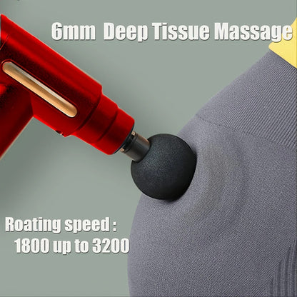 Massage Gun Deep Tissue, Silent Brushless Motor and Portable Massage Gun with 4 Interchangeable Heads for Deep Muscle Relief and Relaxation, Relax Gift